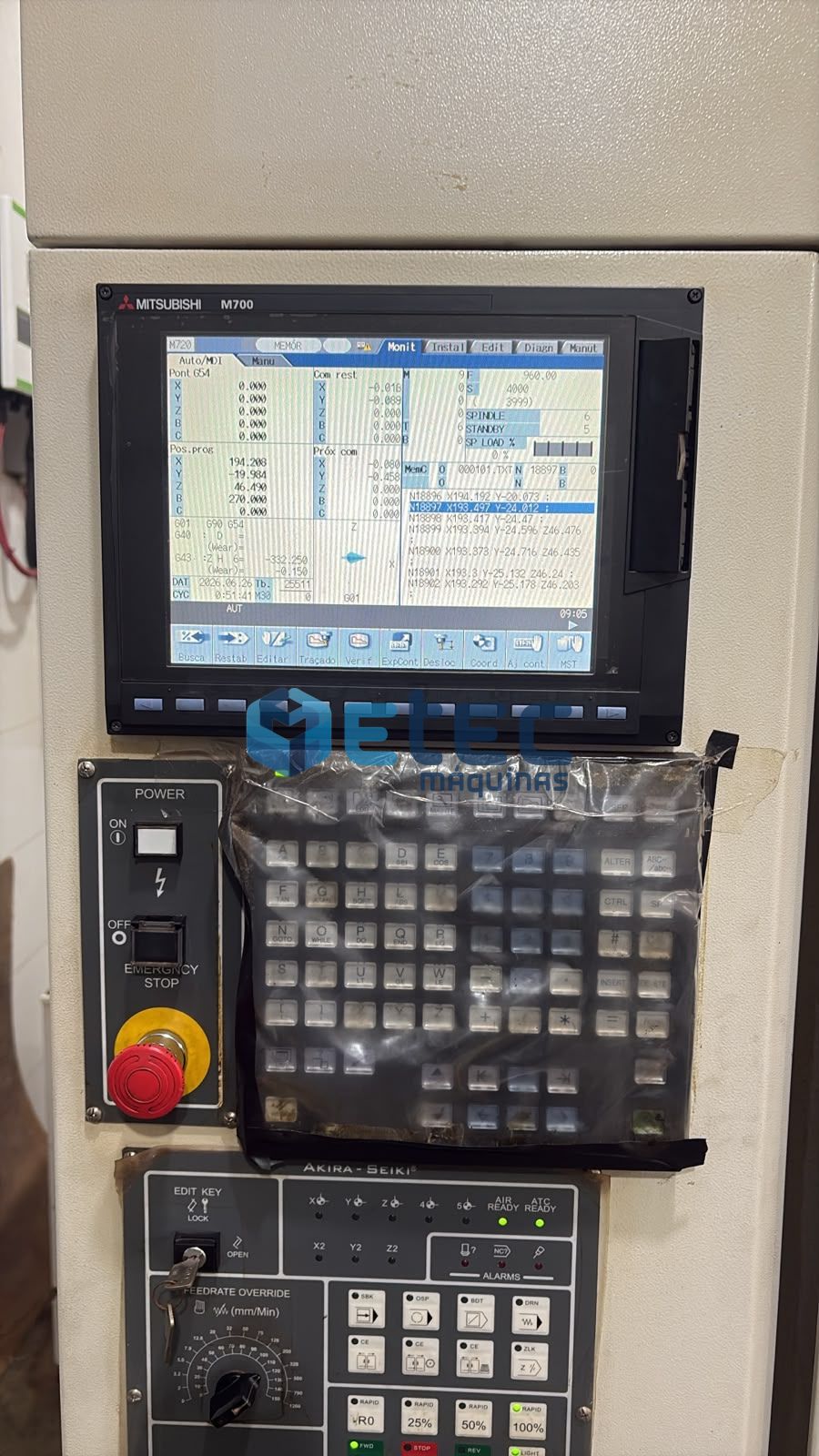 Centro de Usinagem 5 Eixos Akira Seiki RMV 250 RT