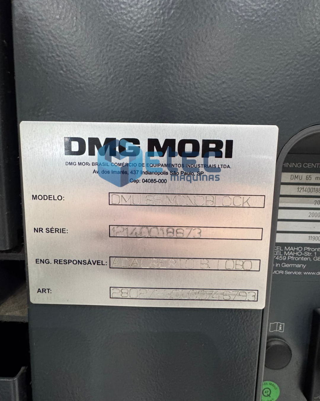Centro de Usinagem 5 Eixos DMG DMU 65