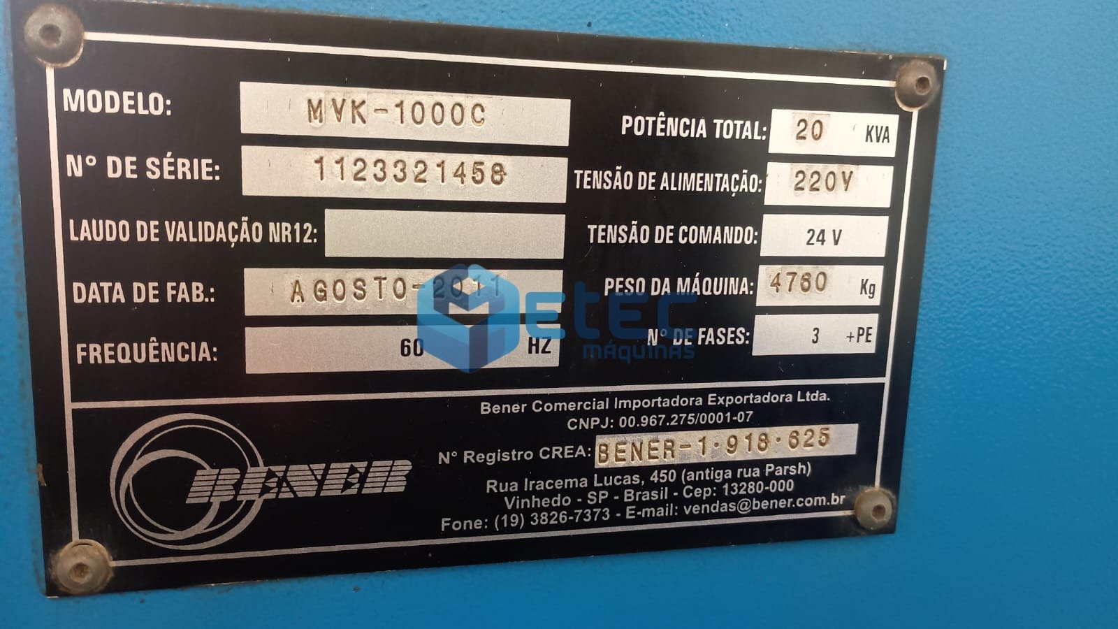 Centro de Usinagem marca Veker