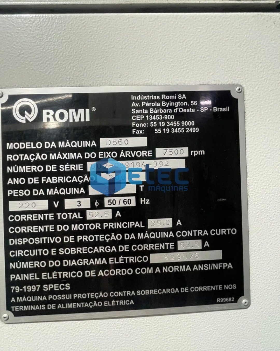 Centro de Usinagem Vertical ROMI DISCOVERY 560
