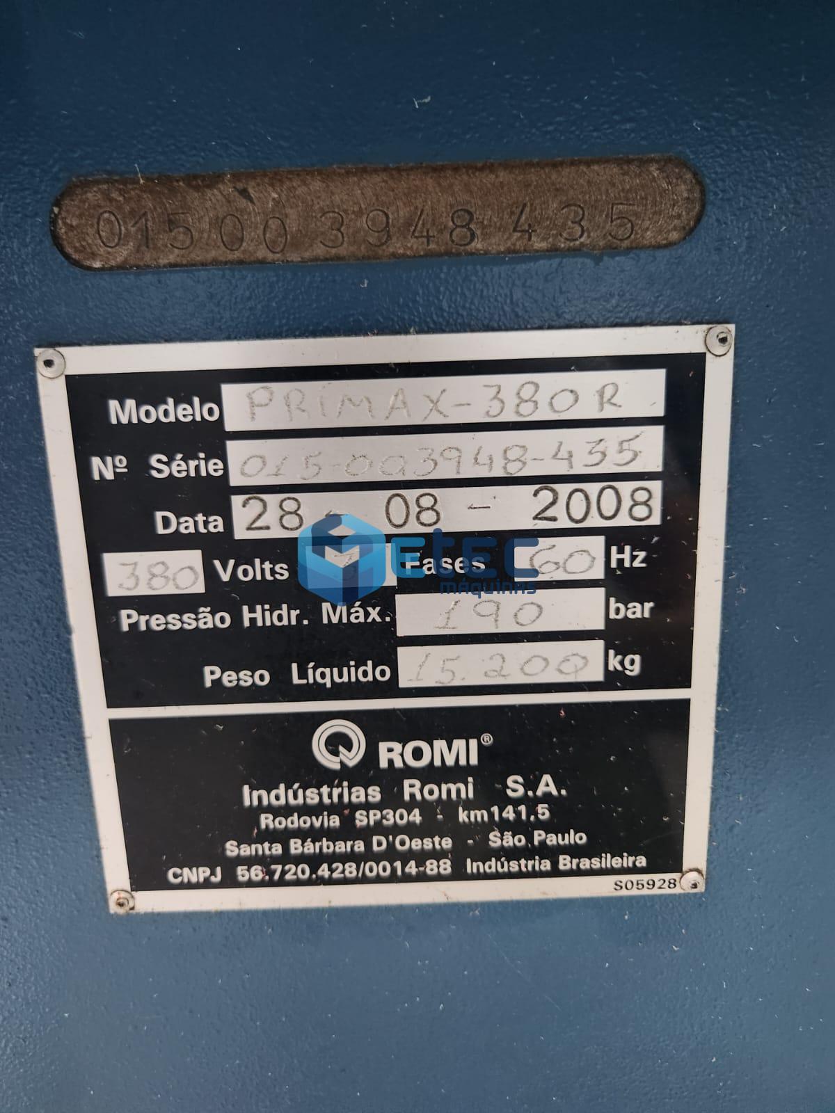 Injetoras Romi 380 Ton (02 Máquinas)