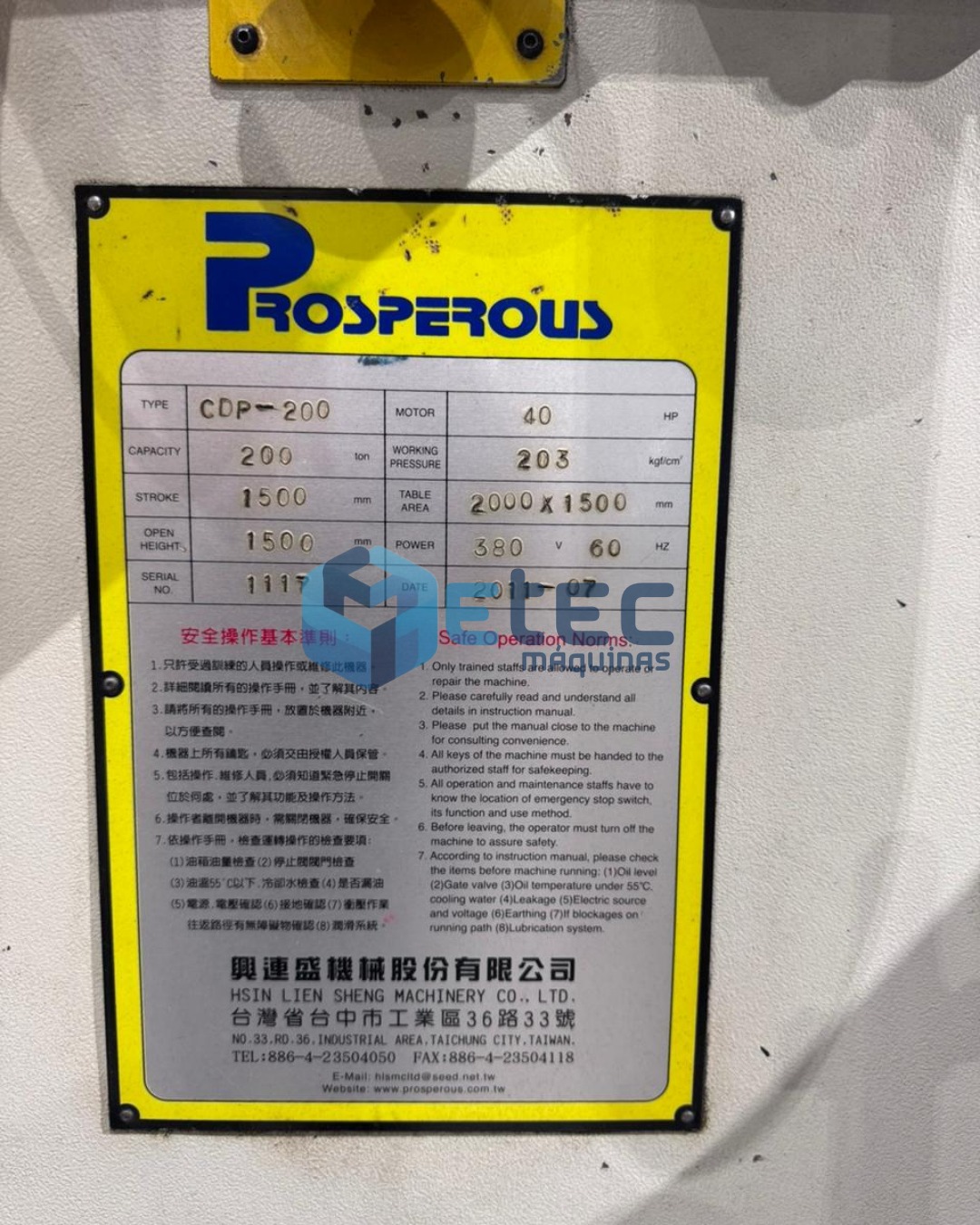 Prensa Hidráulica Prosperous