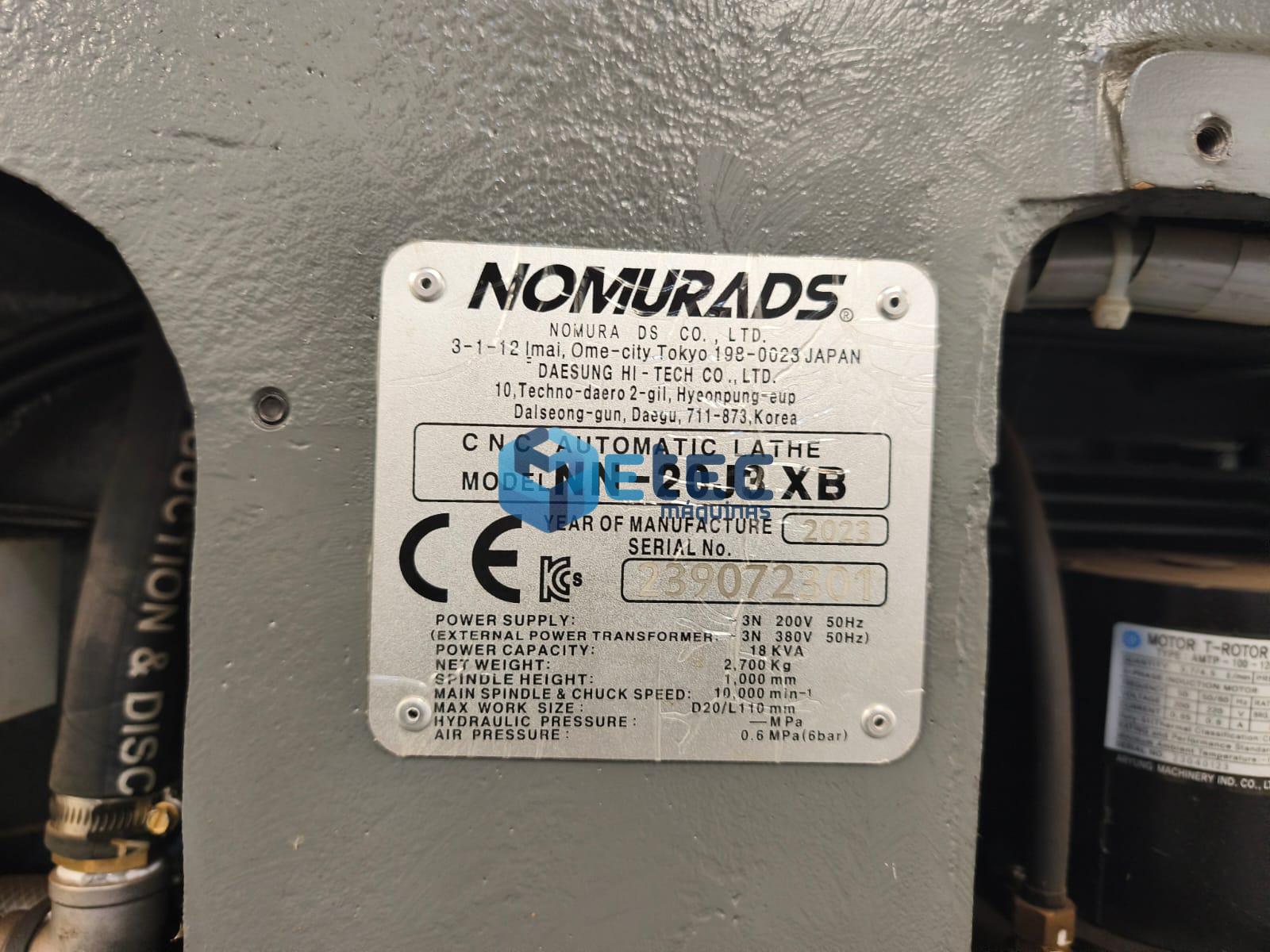 TORNO CNC AUTOMÁTICO DE CABEÇO MÓVEL NOMURA DS