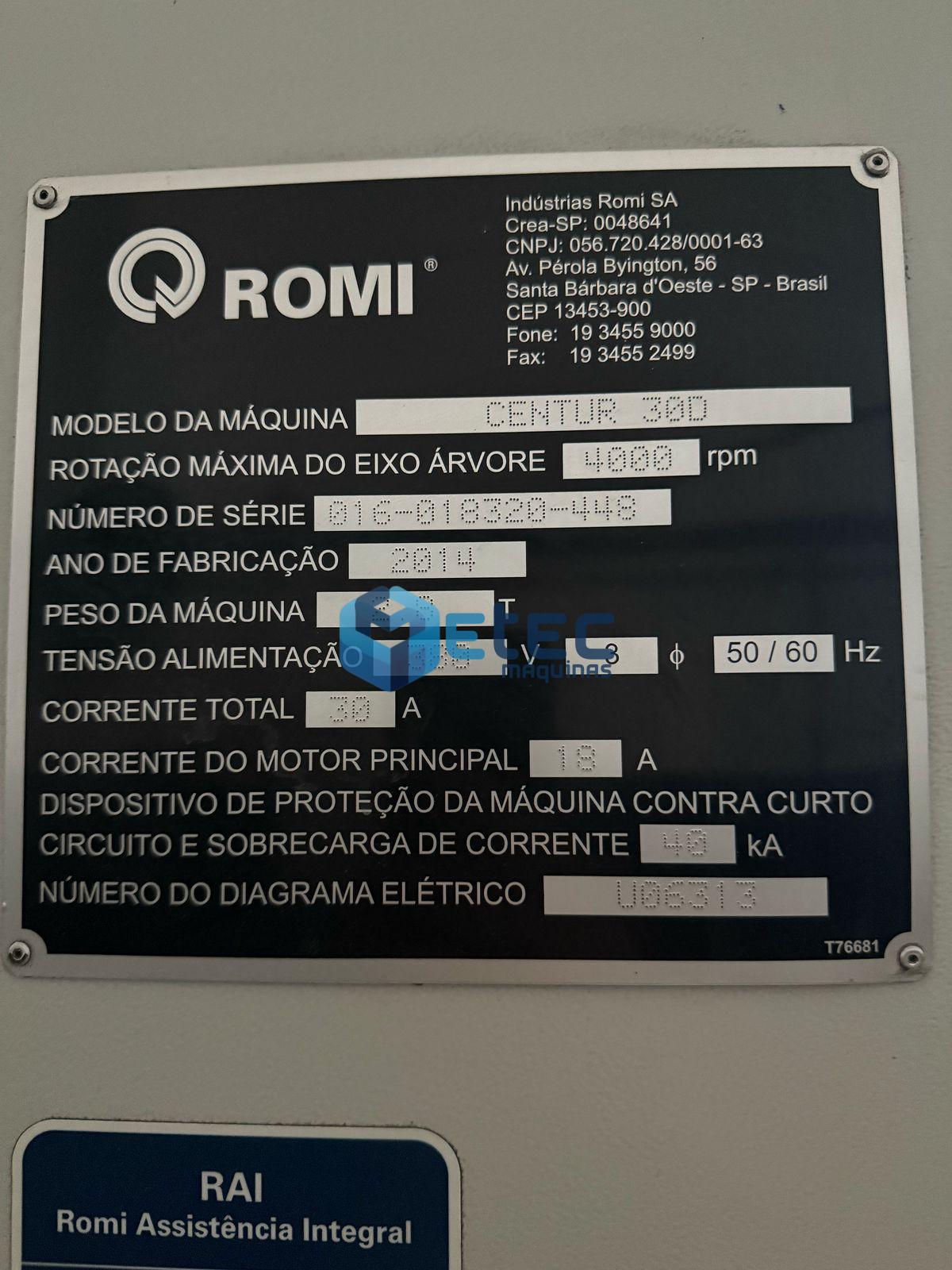Torno CNC Romi Centur 30D