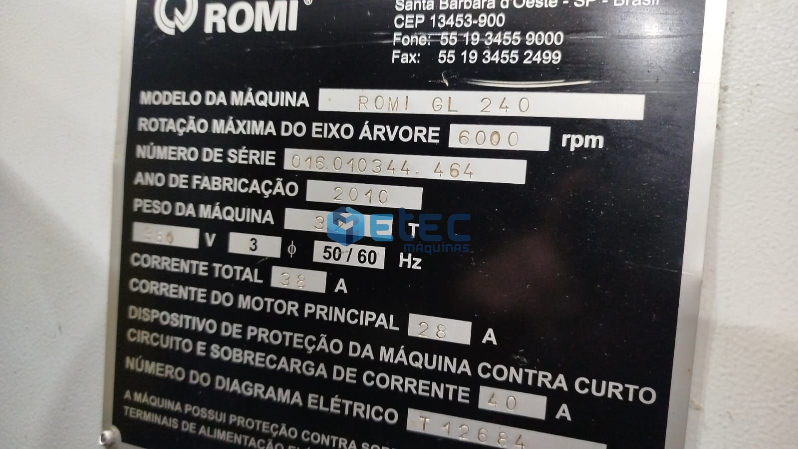 Torno CNC ROMI GL 240