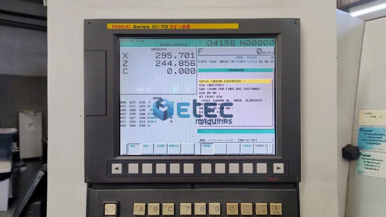 Torno CNC ROMI GL 280M Com Ferramenta Acionada