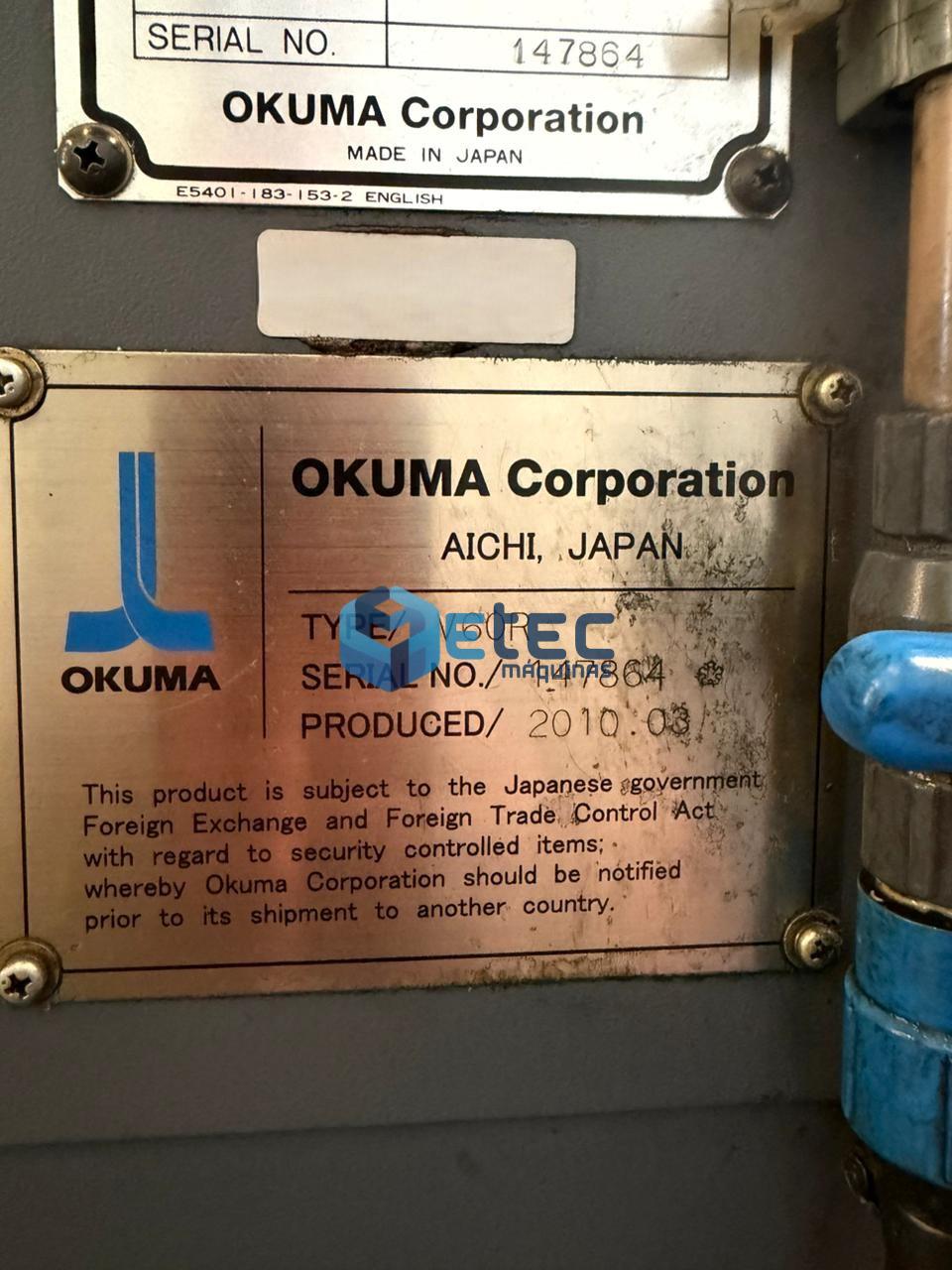 Torno CNC Vertical OKUMA V-60R Com Ferramentas Acionadas